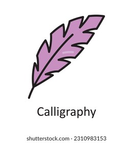 Calligraphy Filled Outline Icon Design illustration. Art and Crafts Symbol on White background EPS 10 File