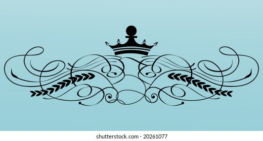 la caligrafía florece con la corona