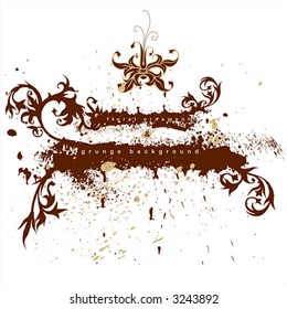 calligraphy flowers ornament on grunge background