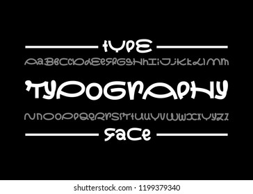 Calligraphy font. Line type face. Vector typography illustration. Alphabet design for logo, lettering and prints.