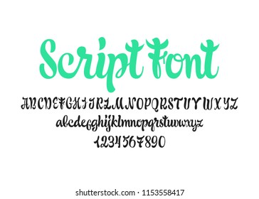 Calligraphy font. Vector hadwritten alphabet.