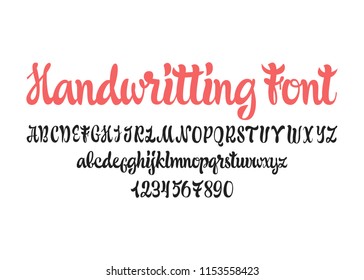 Calligraphy font. Vector hadwritten alphabet.