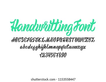 Calligraphy font. Vector hadwritten alphabet.