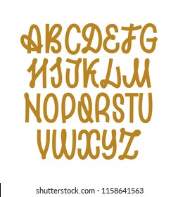 Calligraphy font. Vector hadwritten alphabet.