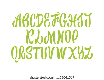Calligraphy font. Vector hadwritten alphabet.