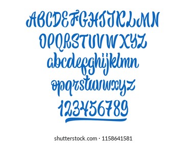 Calligraphy font. Vector hadwritten alphabet.