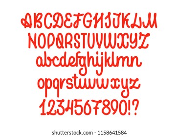 Calligraphy font. Vector hadwritten alphabet.