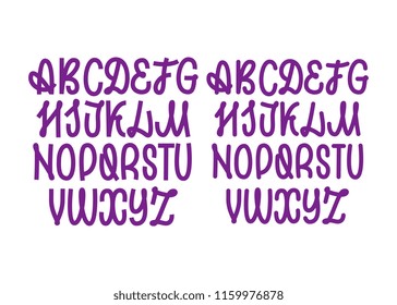 Calligraphy font. Vector hadwritten alphabet.