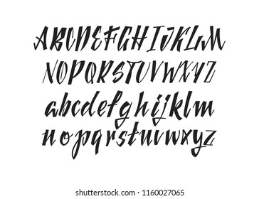 Calligraphy font. Vector hadwritten alphabet.