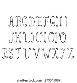 Vector Linear Font Simple Alphabet Mono Stock Vector (Royalty Free ...