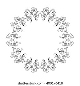 Calligraphy frame isolated on white.Vintage ornamental decorative frame for your design.