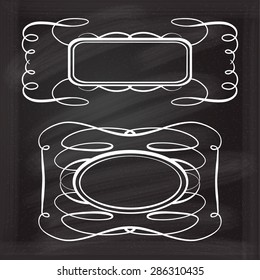Calligraphy frames on the black background for your design.
