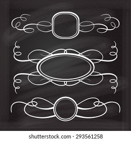 Calligraphy frames on the black background for your design.