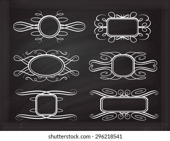 Calligraphy frames on the black background for your design.