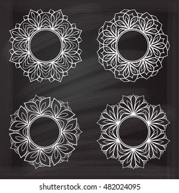 Calligraphy frames on the chalk background for your design.