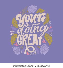 Calligraphy fun lettering design to print on tee, shirt, hoody, poster, sticker, card. Vector lettering postcard.