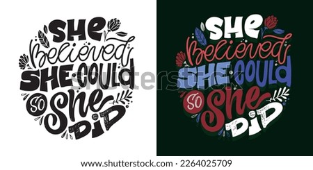 Calligraphy fun lettering design to print on tee, shirt, hoody, poster, sticker, card. Vector lettering postcard.