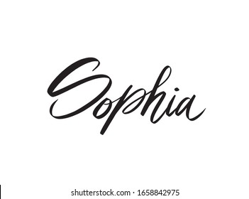 Calligraphy Girl Name Sophia Handwritten Word Stock Vector (Royalty ...