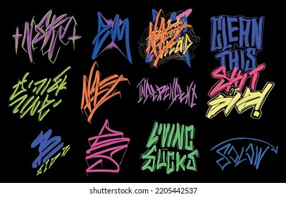 Calligraphy grafitti graffitti element grunge cool lettering sketch abstract art vandalism illustration vector background