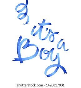 Calligraphy greeting card, Its a boy. baby shower or baby birth lettering card element. it's a boy lettering.