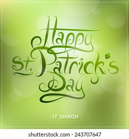 Calligraphy greetings for Saint Patrick Day