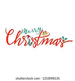 Calligraphy hand lettering Merry Christmas vector text
