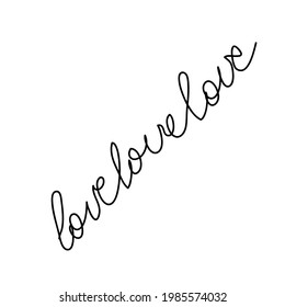 Calligraphy hand written declaration of love, synonymous with the phrase I love you. Valentine's Day.