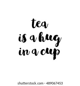 Calligraphy hand written phrase about tea