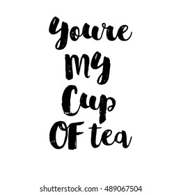 Calligraphy hand written phrase about tea