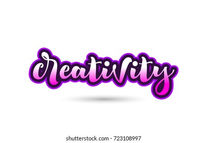 Calligraphy hand written pink  creativity word text font in pink color and beautiful typography design