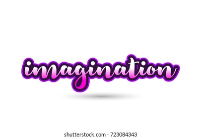 Calligraphy hand written pink  imagination word text font in pink color and beautiful typography design