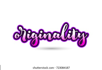 Calligraphy hand written pink  originality word text font in pink color and beautiful typography design