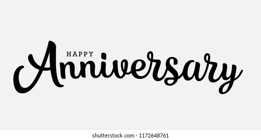 Calligraphy Happy Anniversary Black Color On Stock Vector (Royalty Free ...