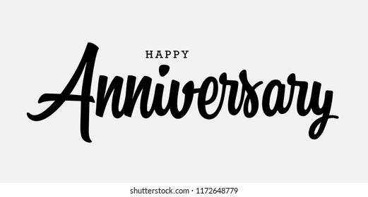 Calligraphy Happy Anniversary Black Color On Stock Vector (Royalty Free ...