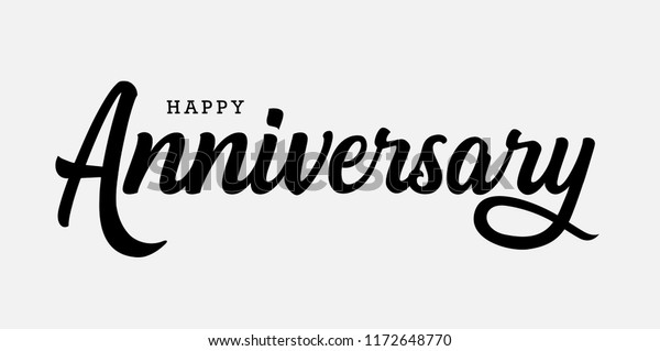 Calligraphy Happy Anniversary Black Color On Stock Vector (Royalty Free ...