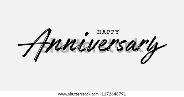 Calligraphy Happy Anniversary Black Color On Stock Vector (Royalty Free ...