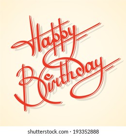 Calligraphy happy birthday ornate lettering postcard template vector illustration