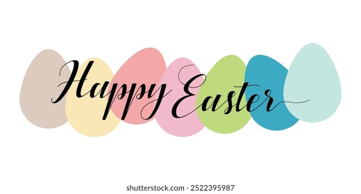 calligraphy of happy easter typography , text of happy easter for banner, t shirt , greetings card etc .