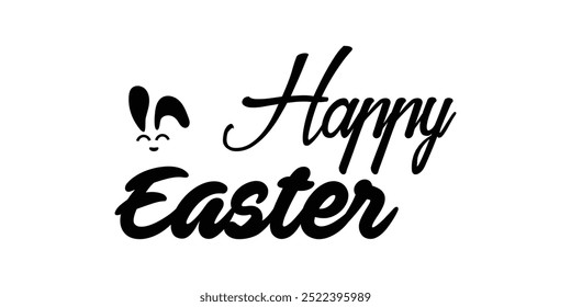 calligraphy of happy easter typography , text of happy easter for banner, t shirt , greetings card etc .