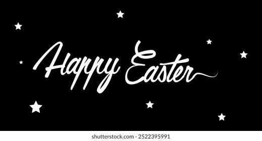 calligraphy of happy easter typography , text of happy easter for banner, t shirt , greetings card etc .