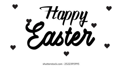 calligraphy of happy easter typography , text of happy easter for banner, t shirt , greetings card etc .