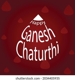 Calligraphy of Happy Ganesh Chaturthi which making the structure of the modak.