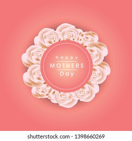 Calligraphy Happy Mother's Day with floral decorations. Vector. - Vector eps 10.vector.
