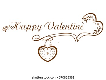 Calligraphy Happy Valentine's beautiful vector illustration