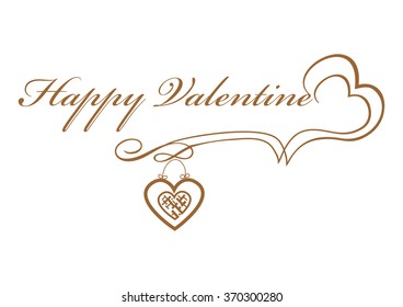 Calligraphy Happy Valentine's original vector illustration  
