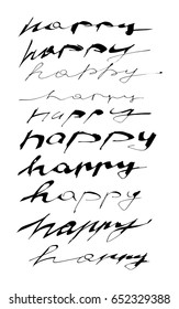 calligraphy happy vector set