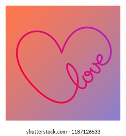 Calligraphy heart illustration