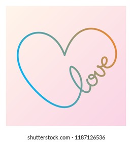Calligraphy heart illustration