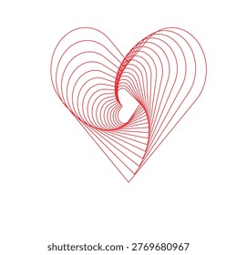 calligraphy heart, isolated ont RED MIDIL LOVE
