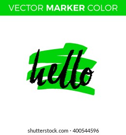 Calligraphy hello. Vector design for flyer or Banner